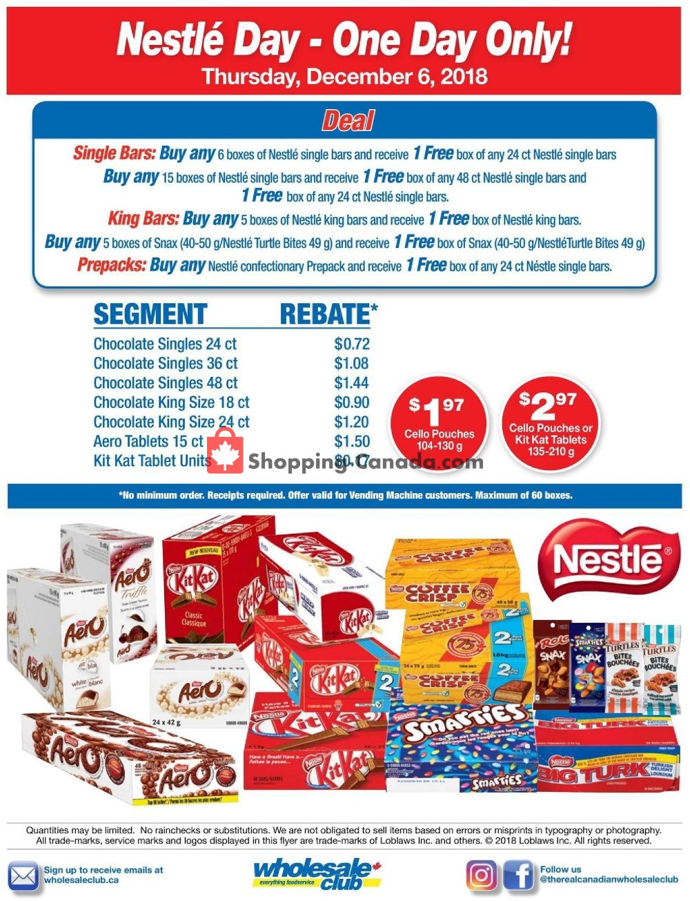 Wholesale Club flyer from Thursday December 6, 2018 to Thursday December 6, 2018 - page 1