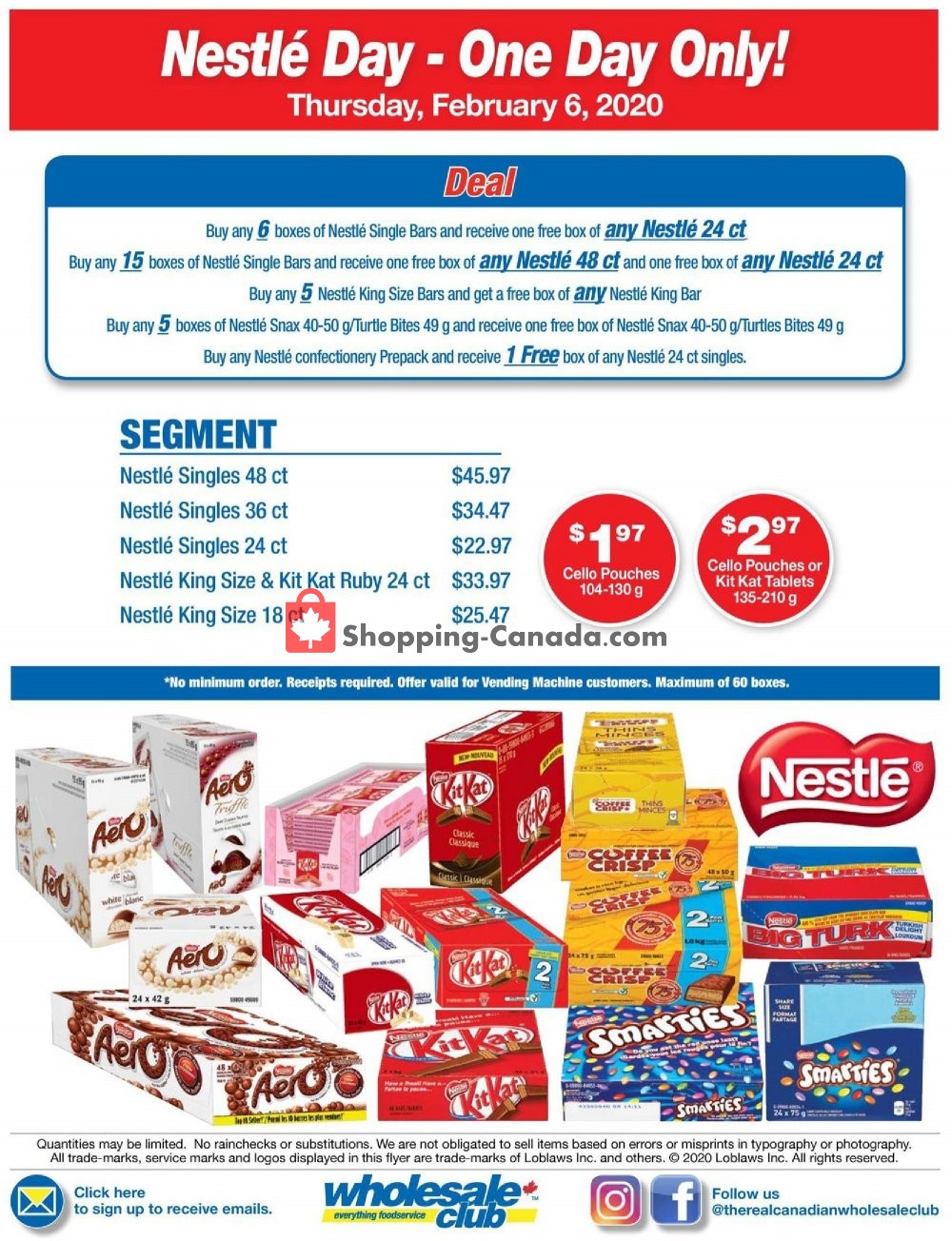 Wholesale Club flyer from Thursday February 6, 2020 to Thursday February 6, 2020 - page 1