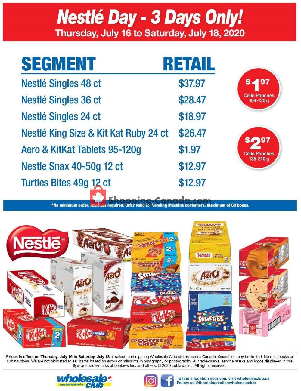 Wholesale Club flyer from Thursday July 16, 2020 to Saturday July 18, 2020 - page 1