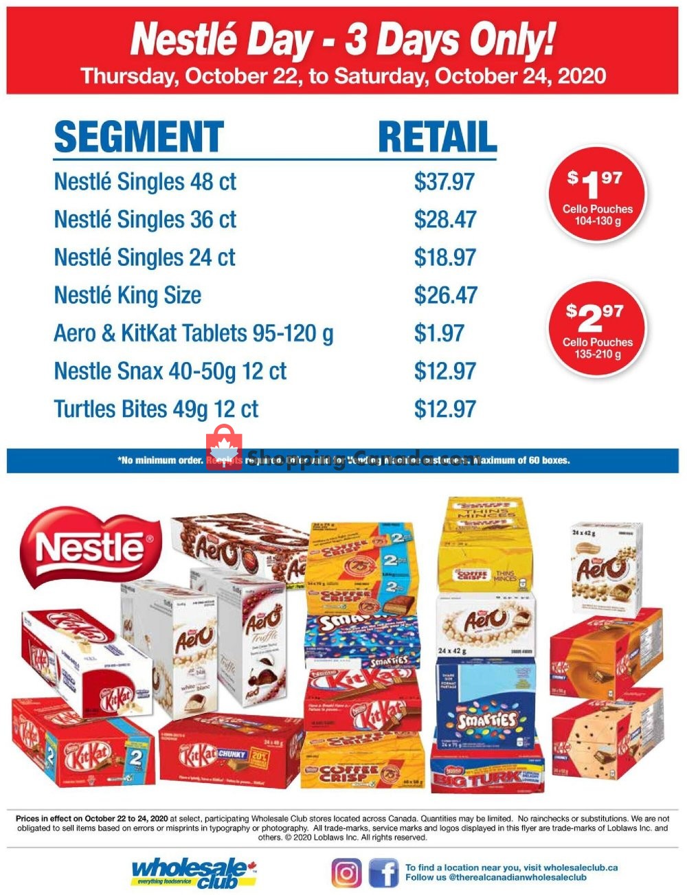 Wholesale Club flyer from Thursday October 22, 2020 to Saturday October 24, 2020 - page 1