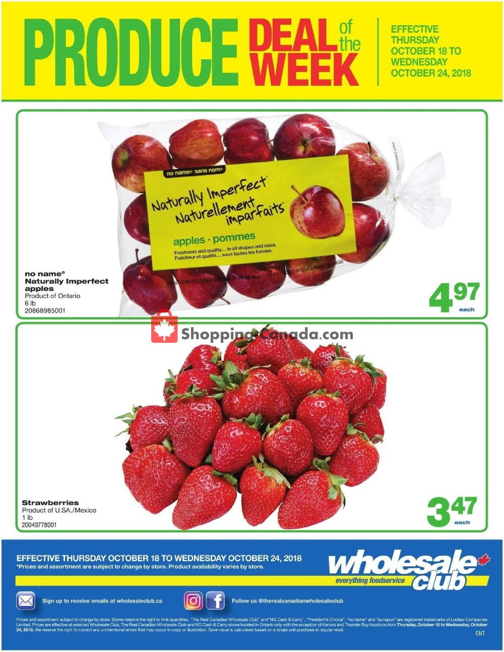 Wholesale Club flyer from Thursday October 18, 2018 to Wednesday October 24, 2018 - page 1