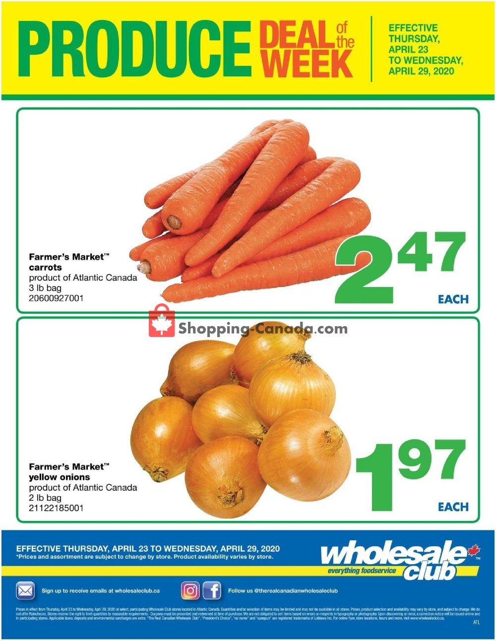 Wholesale Club flyer from Thursday April 23, 2020 to Wednesday April 29, 2020 - page 1