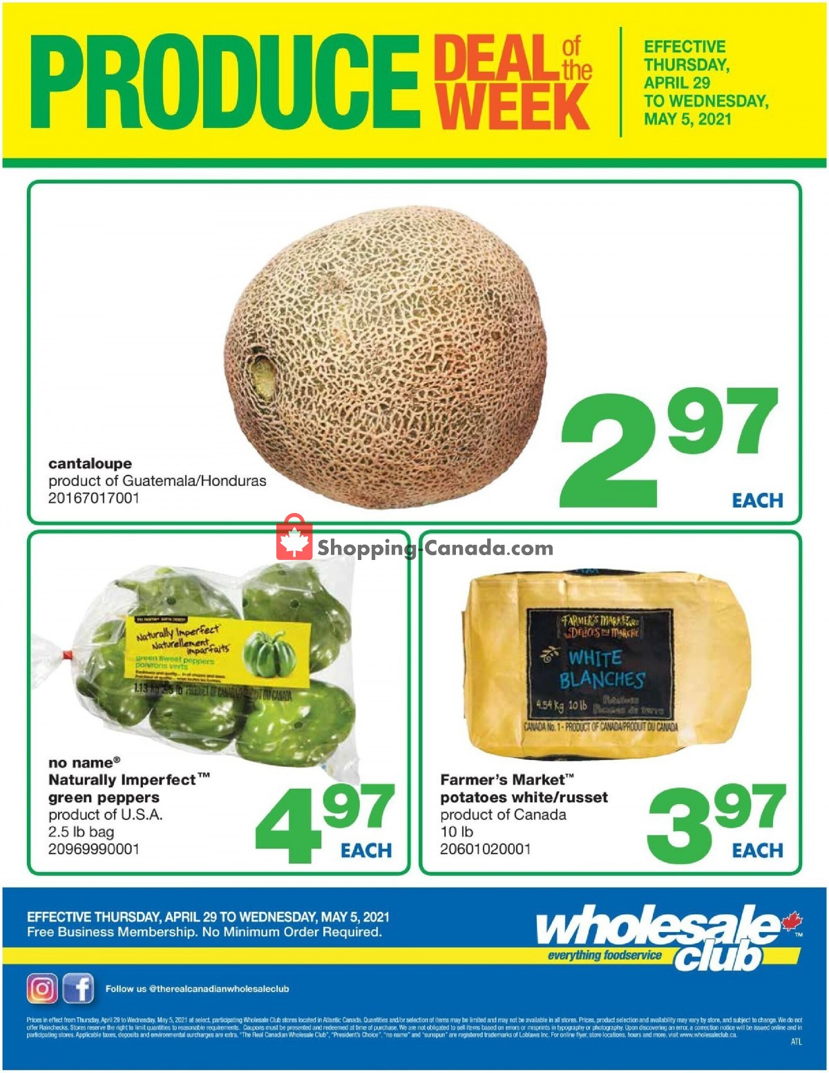 Wholesale Club flyer from Thursday April 29, 2021 to Wednesday May 5, 2021 - page 1