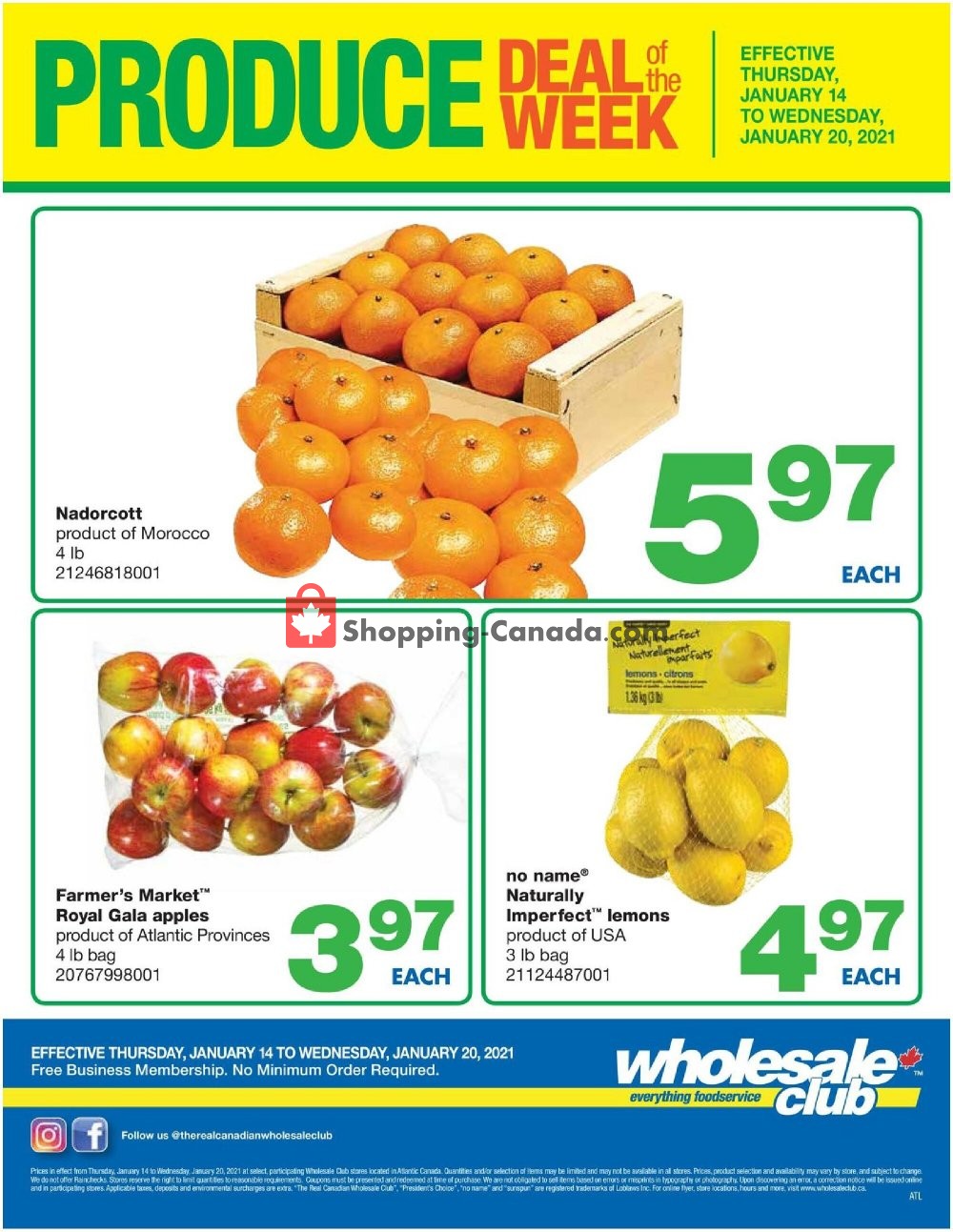 Wholesale Club flyer from Thursday January 14, 2021 to Wednesday January 20, 2021 - page 1