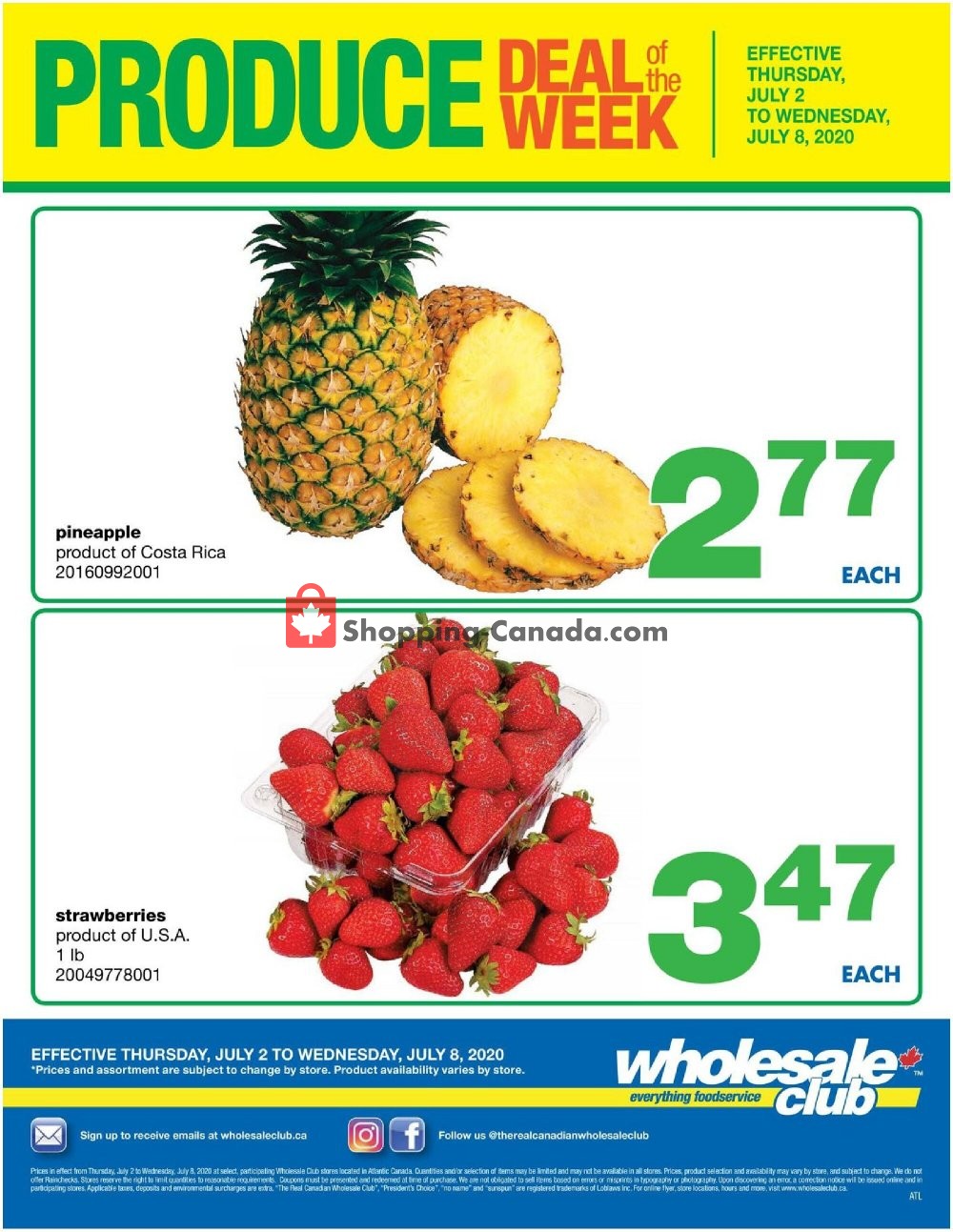 Wholesale Club flyer from Thursday July 2, 2020 to Wednesday July 8, 2020 - page 1
