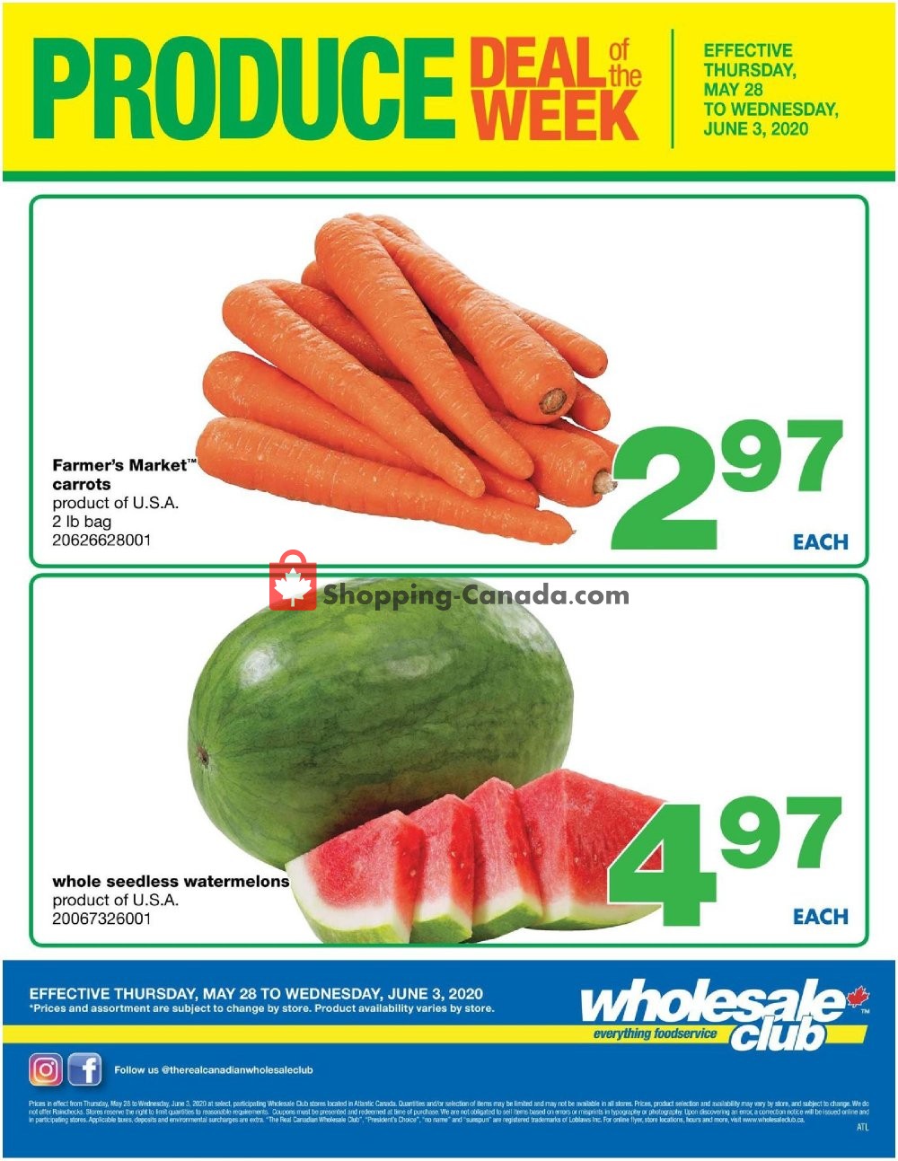 Wholesale Club flyer from Thursday May 28, 2020 to Wednesday June 3, 2020 - page 1