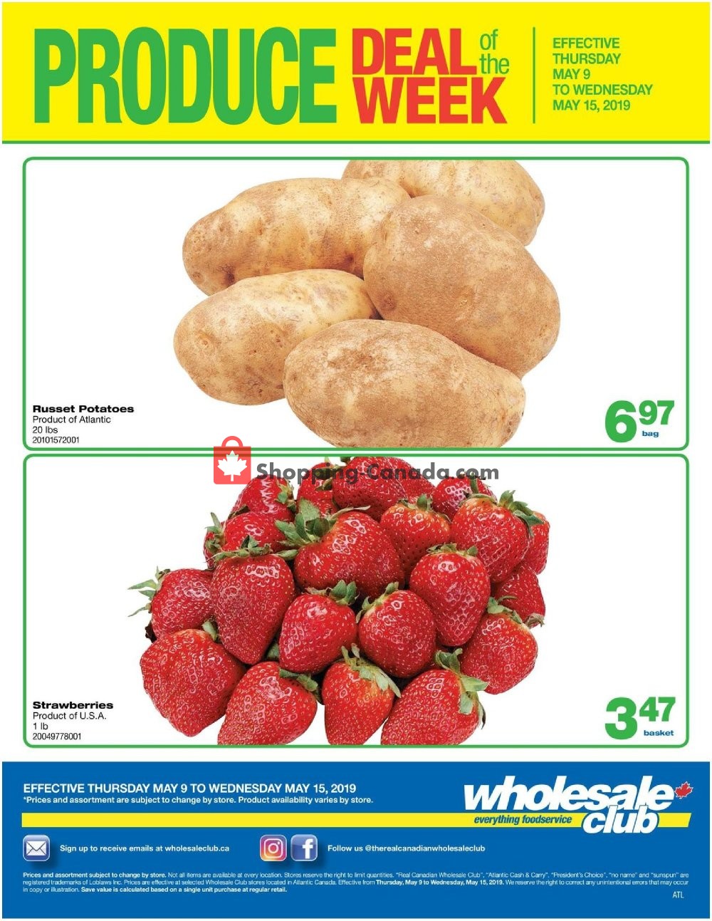 Wholesale Club flyer from Thursday May 9, 2019 to Wednesday May 15, 2019 - page 1