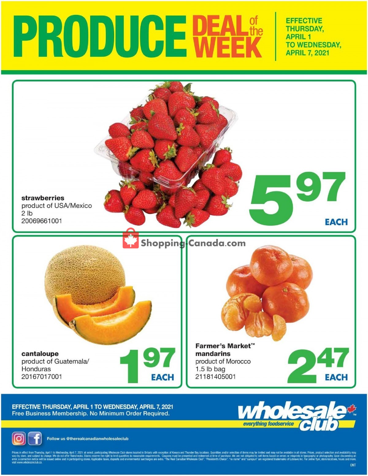 Wholesale Club flyer from Thursday April 1, 2021 to Wednesday April 7, 2021 - page 1