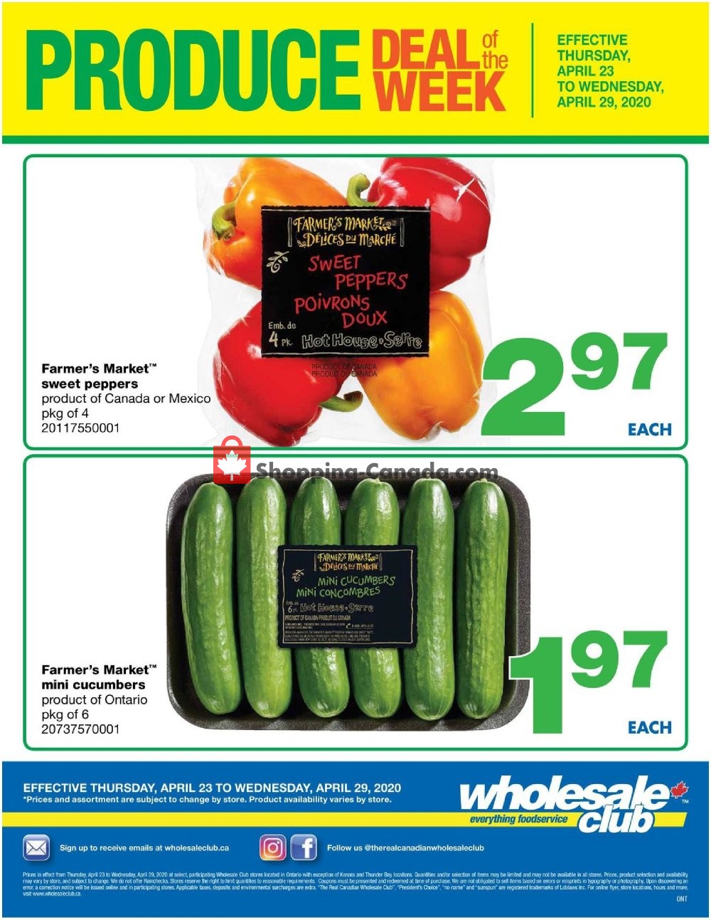 Wholesale Club flyer from Thursday April 23, 2020 to Wednesday April 29, 2020 - page 1