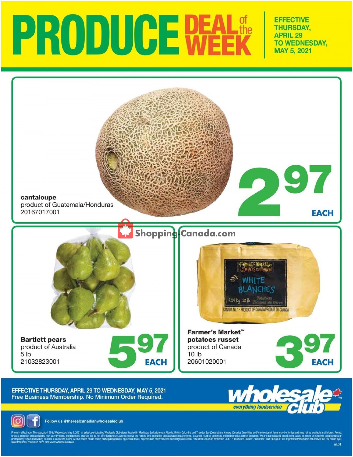 Wholesale Club flyer from Thursday April 29, 2021 to Wednesday May 5, 2021 - page 1