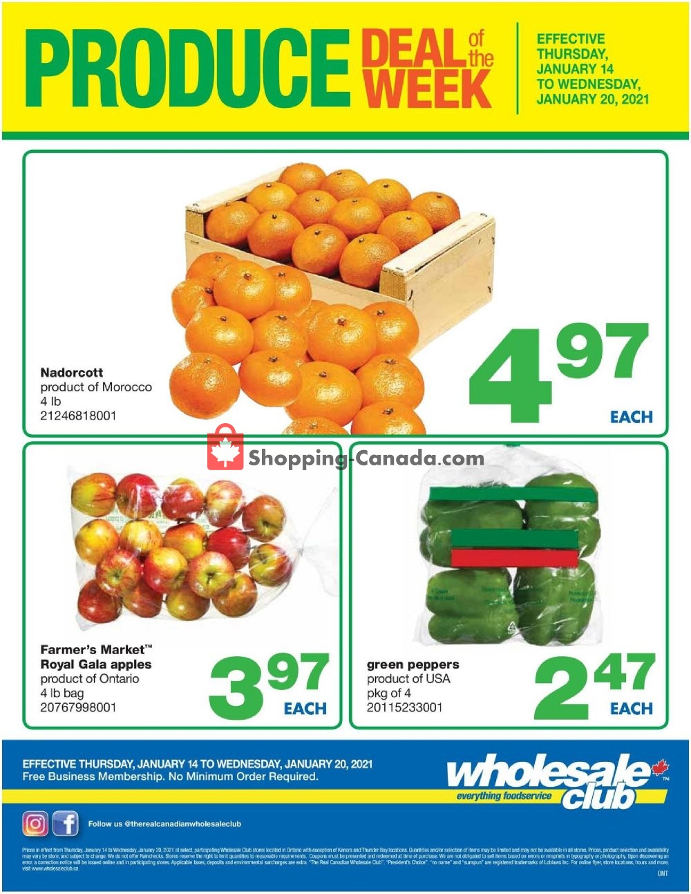 Wholesale Club flyer from Thursday January 14, 2021 to Wednesday January 20, 2021 - page 1