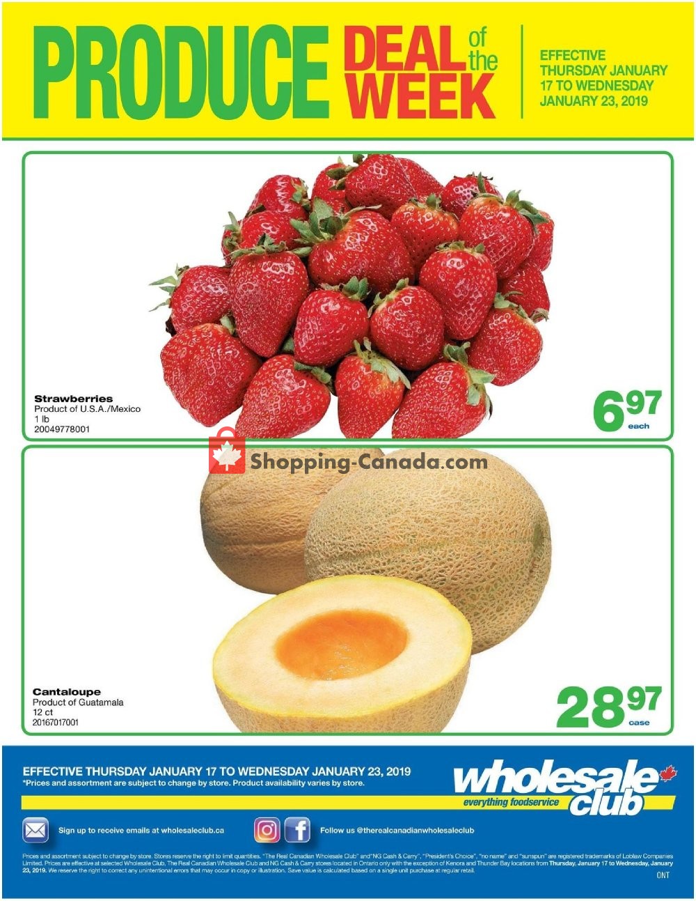 Wholesale Club flyer from Thursday January 17, 2019 to Wednesday January 23, 2019 - page 1