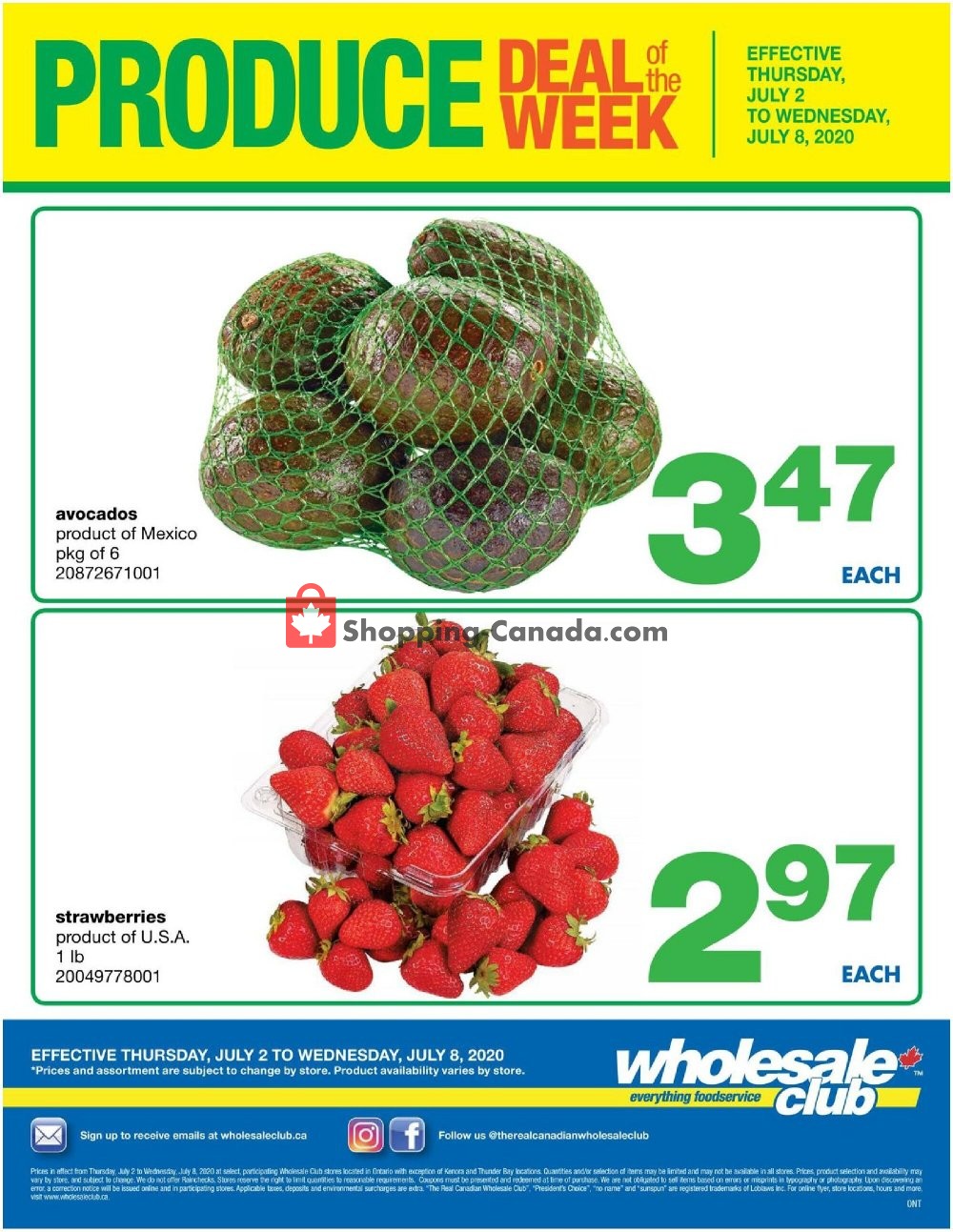 Wholesale Club flyer from Thursday July 2, 2020 to Wednesday July 8, 2020 - page 1
