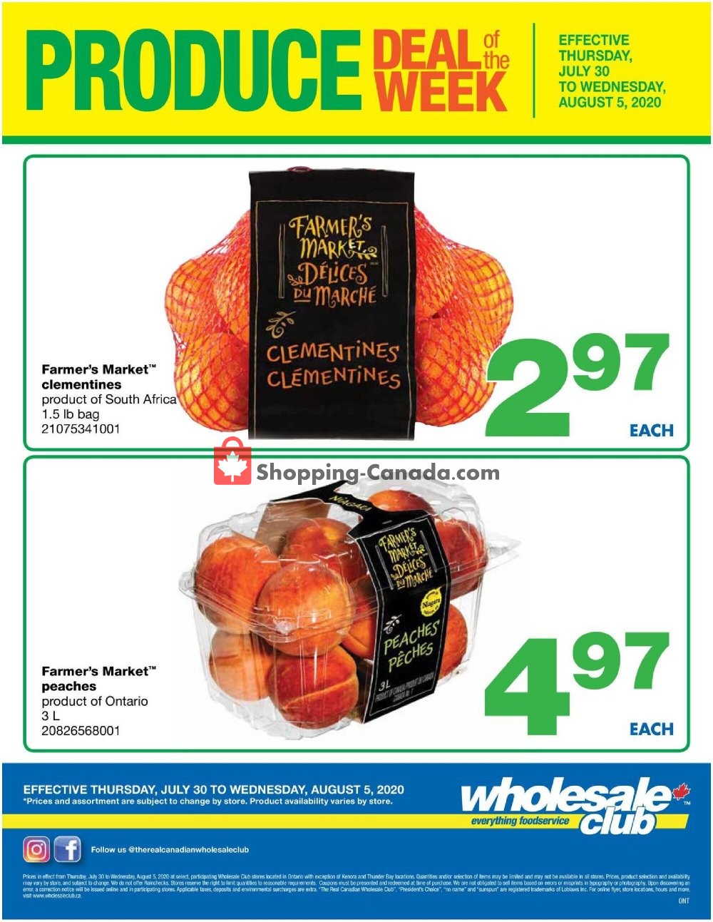 Wholesale Club flyer from Thursday July 30, 2020 to Wednesday August 5, 2020 - page 1