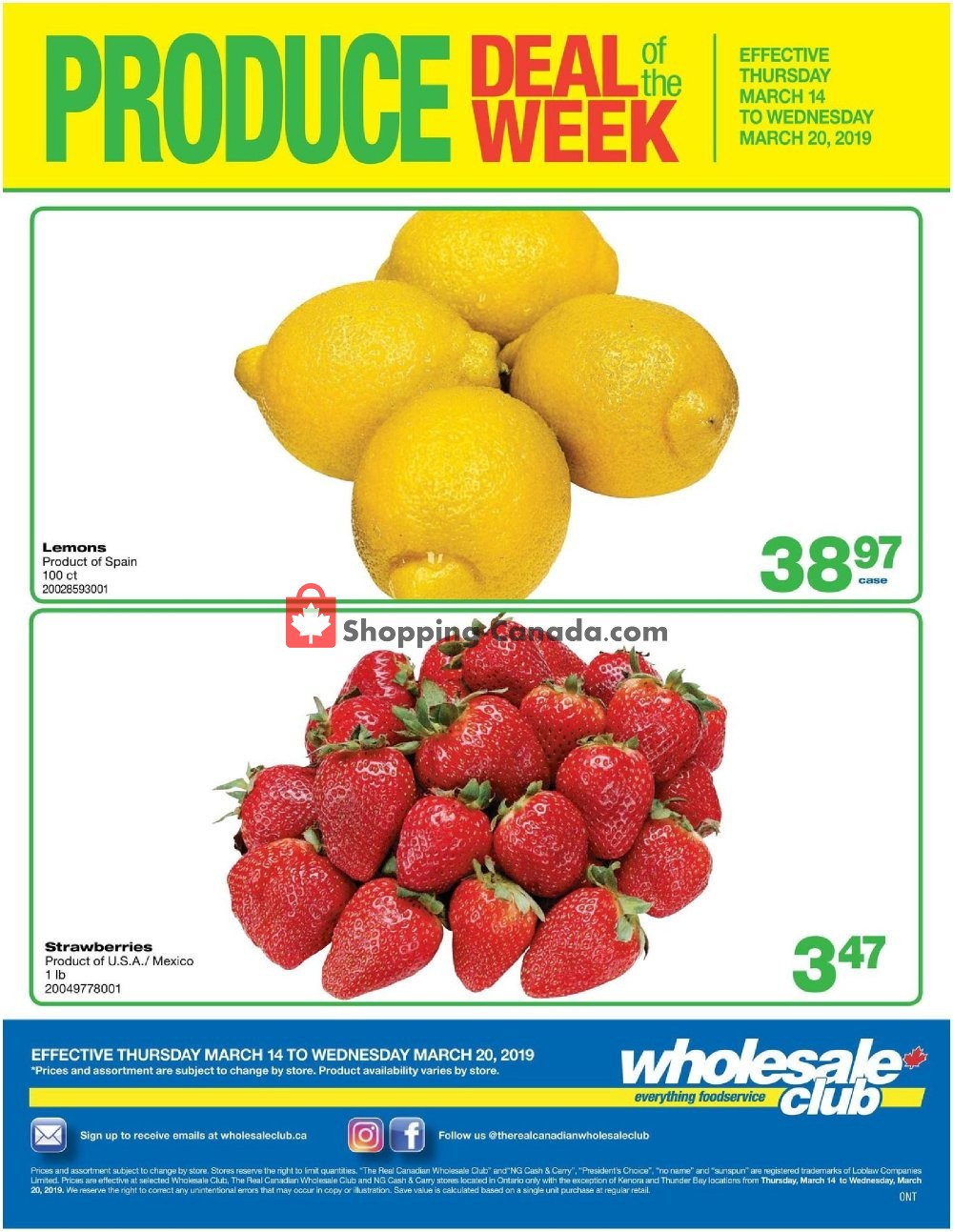 Wholesale Club flyer from Thursday March 14, 2019 to Wednesday March 20, 2019 - page 1