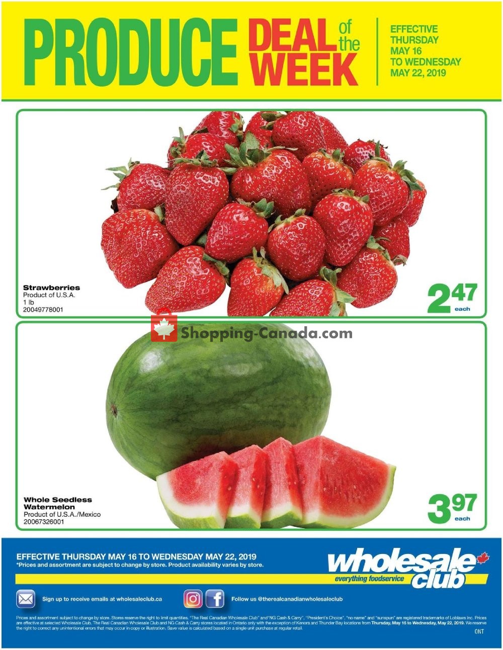 Wholesale Club flyer from Thursday May 16, 2019 to Wednesday May 22, 2019 - page 1