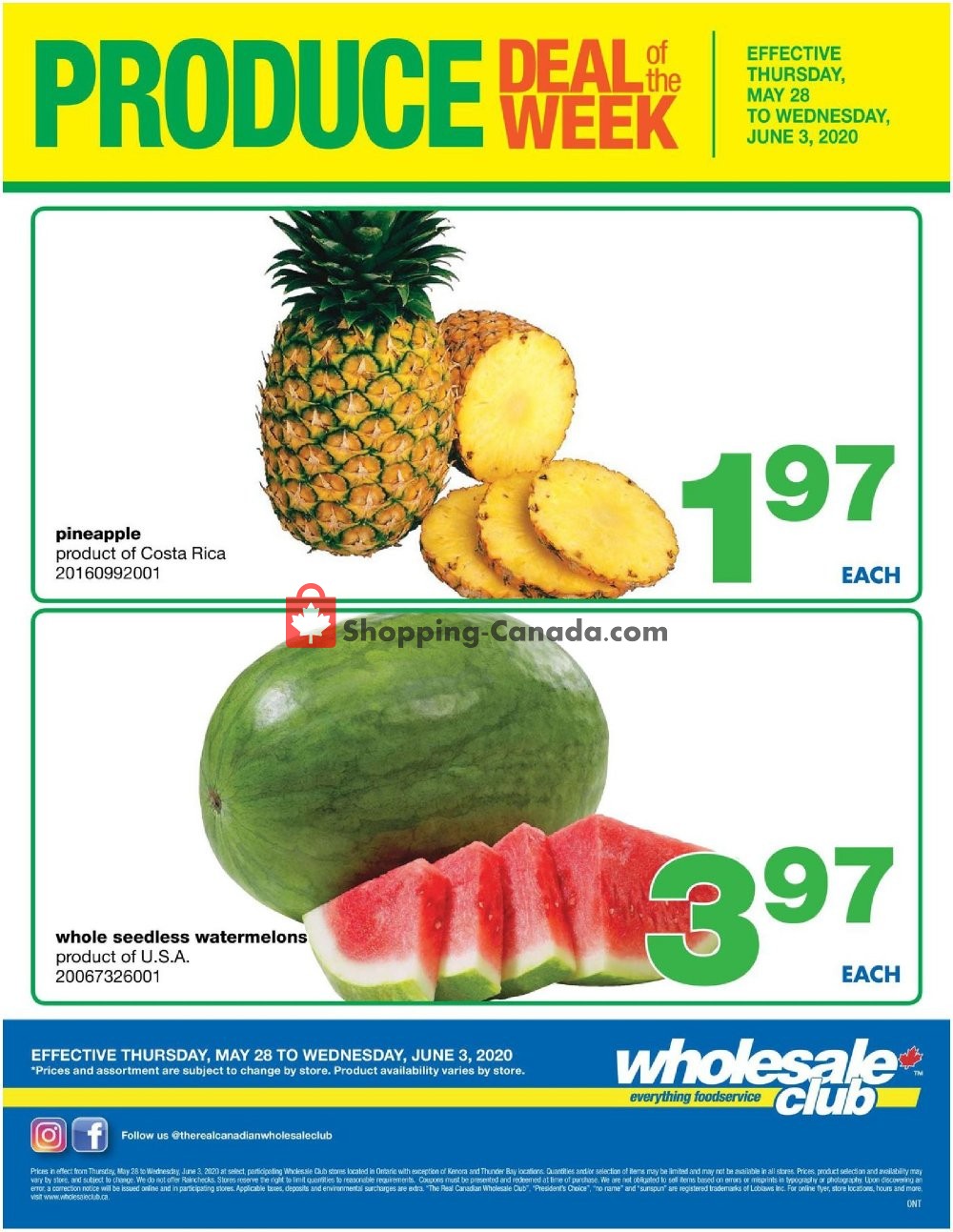 Wholesale Club flyer from Thursday May 28, 2020 to Wednesday June 3, 2020 - page 1