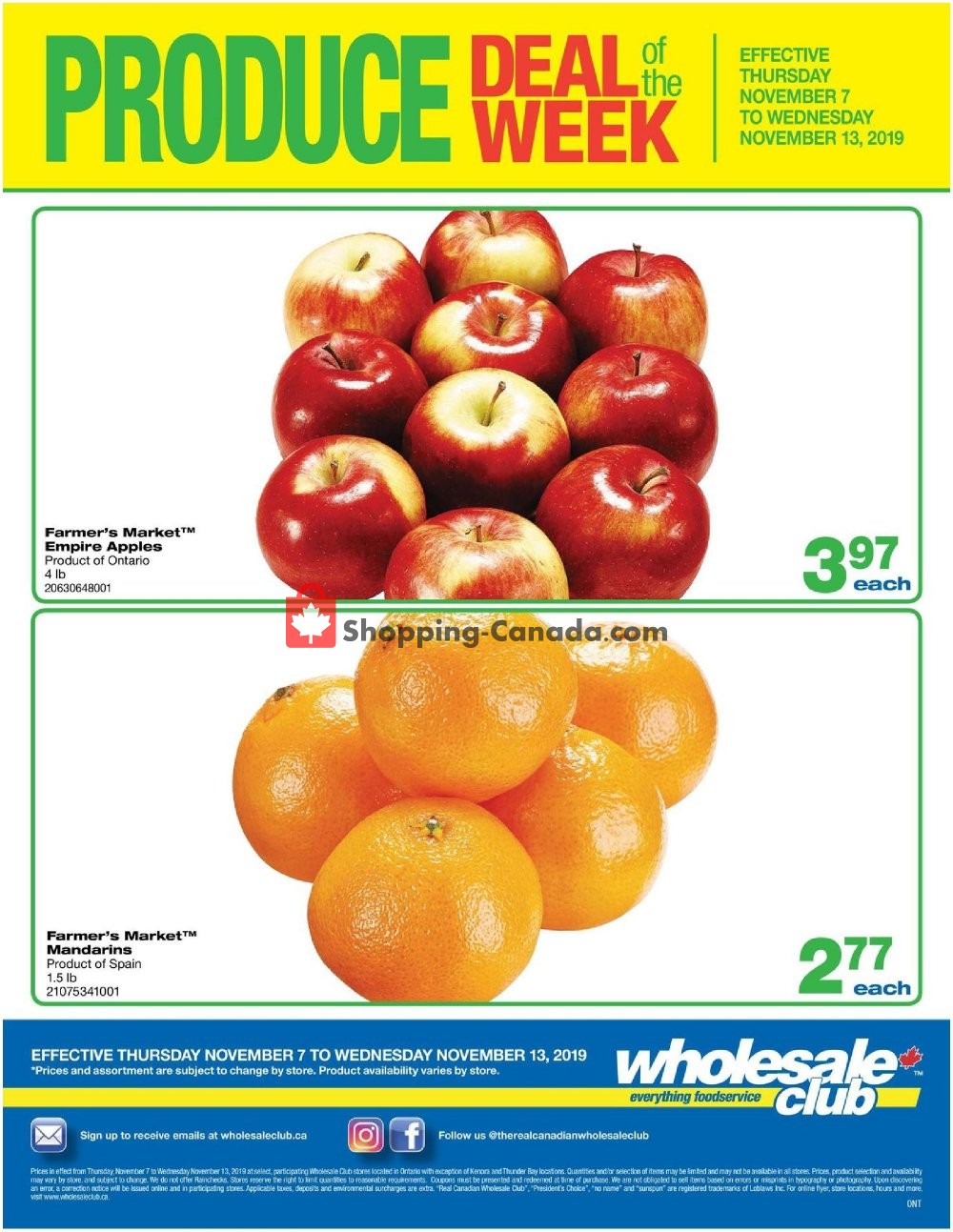Wholesale Club flyer from Thursday November 7, 2019 to Wednesday November 13, 2019 - page 1