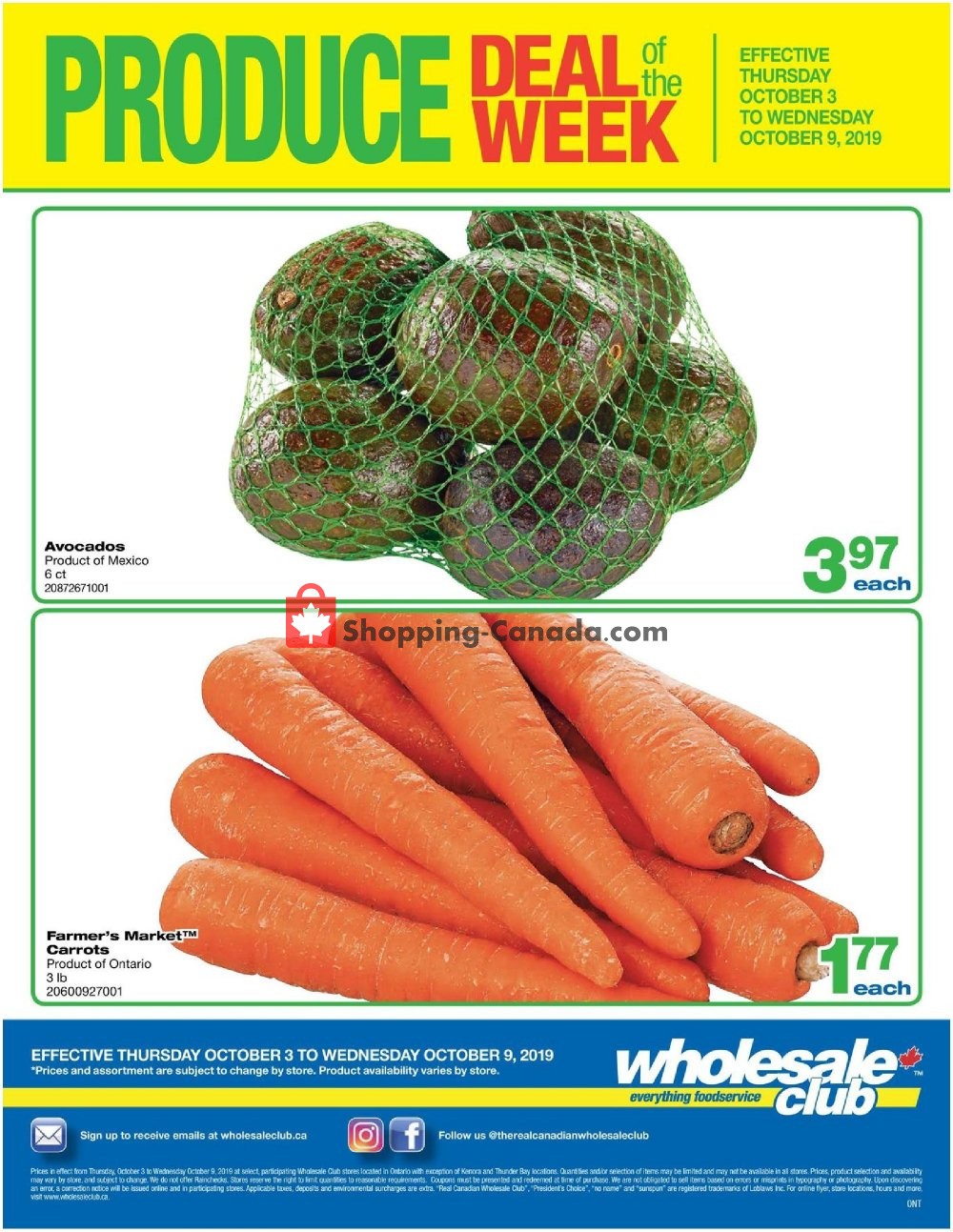 Wholesale Club flyer from Thursday October 3, 2019 to Wednesday October 9, 2019 - page 1