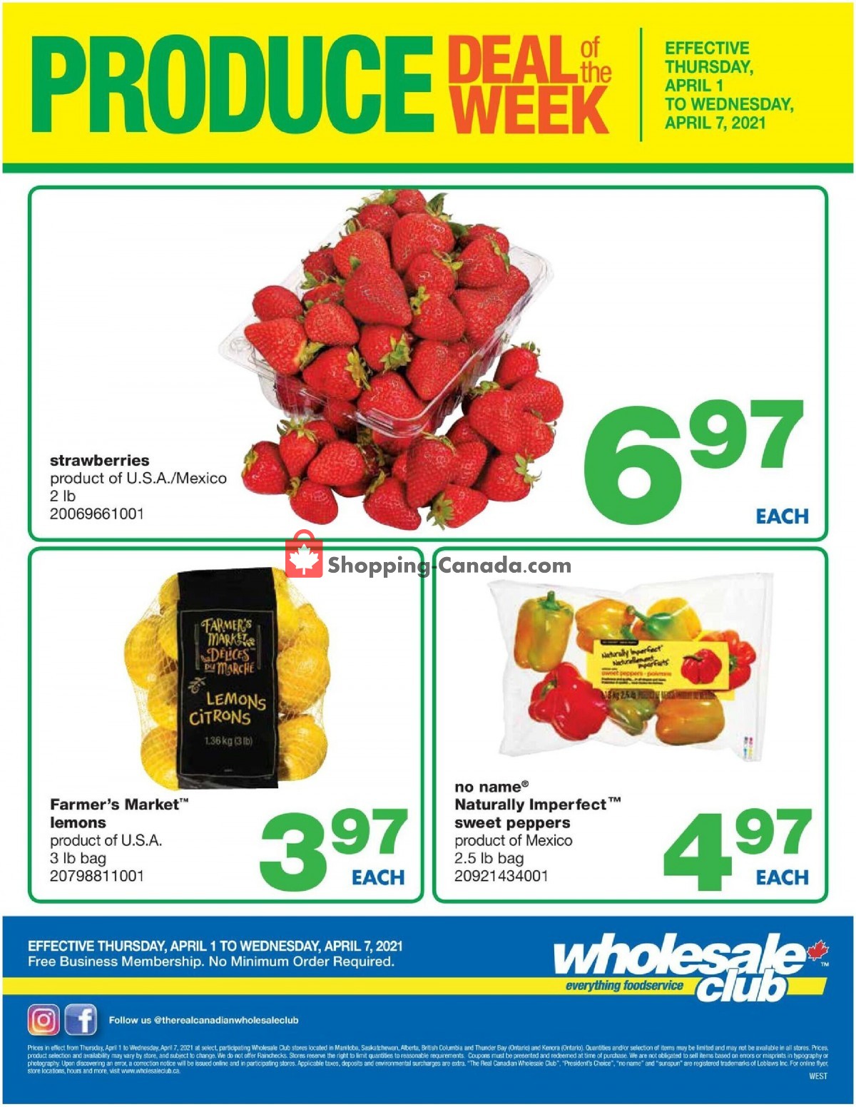 Wholesale Club flyer from Thursday April 1, 2021 to Wednesday April 7, 2021 - page 1