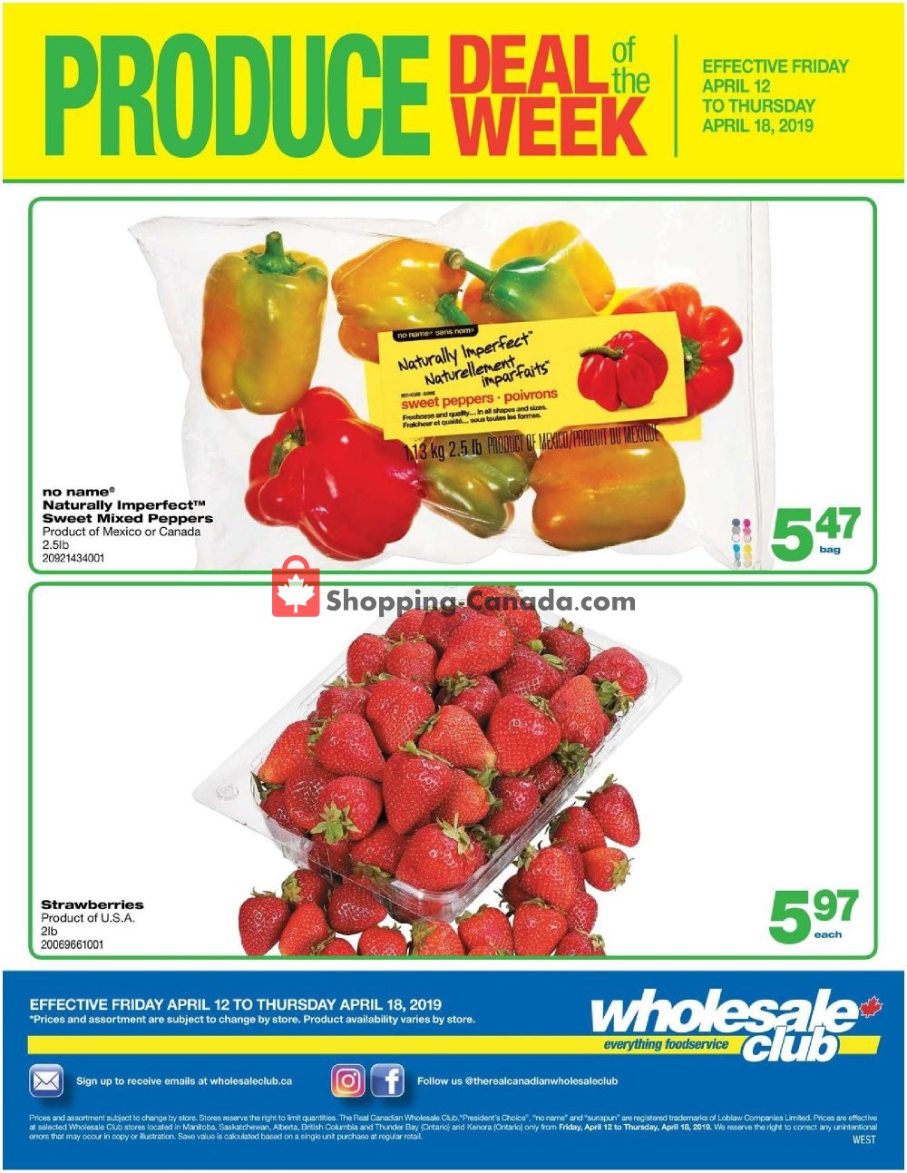 Wholesale Club flyer from Friday April 12, 2019 to Thursday April 18, 2019 - page 1