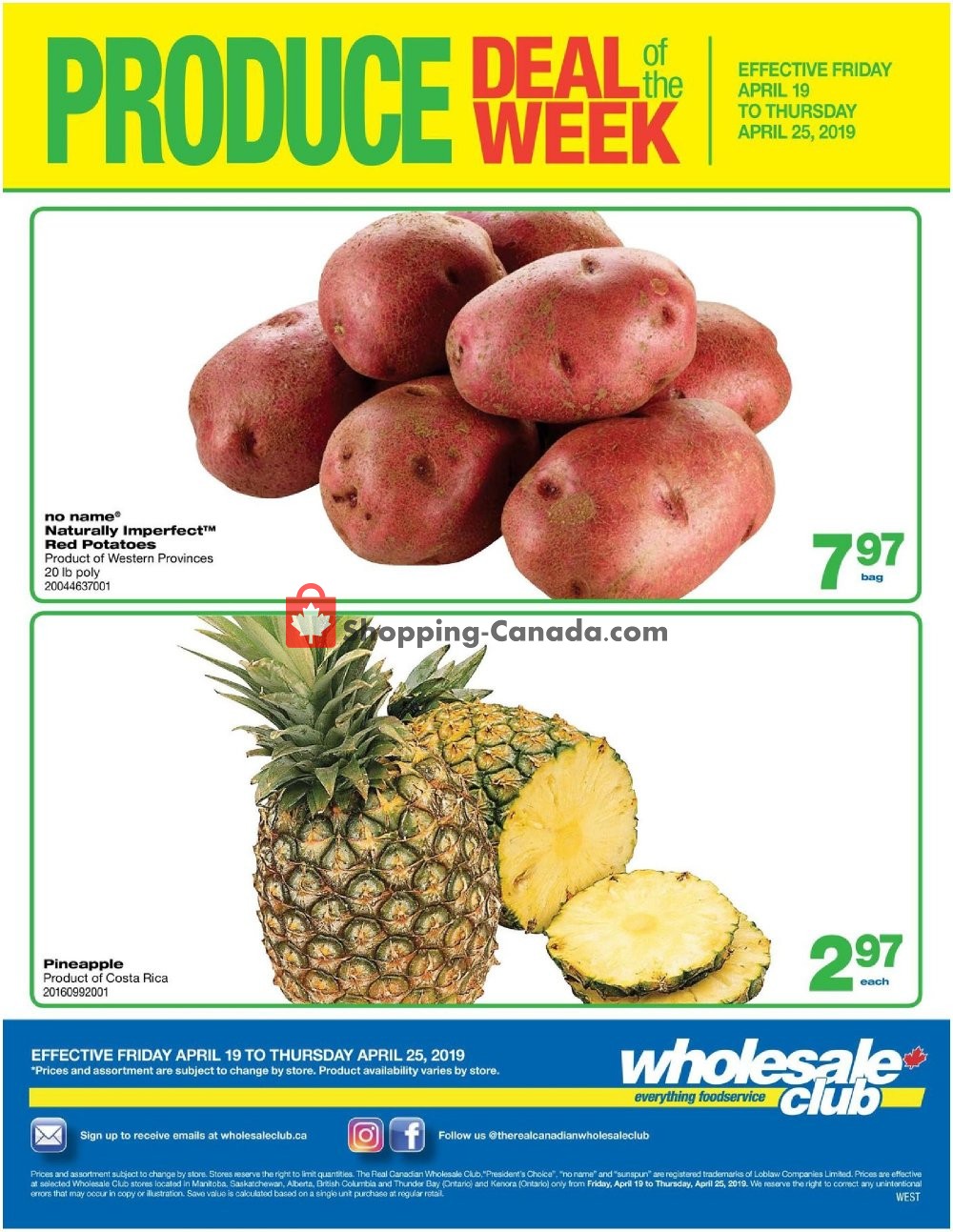 Wholesale Club flyer from Friday April 19, 2019 to Thursday April 25, 2019 - page 1