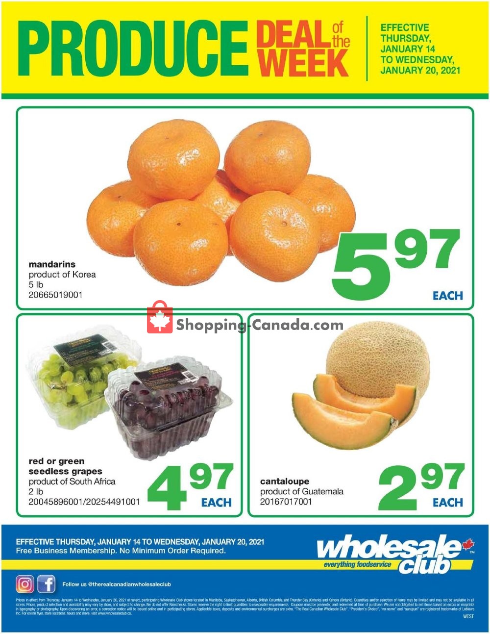 Wholesale Club flyer from Thursday January 14, 2021 to Wednesday January 20, 2021 - page 1