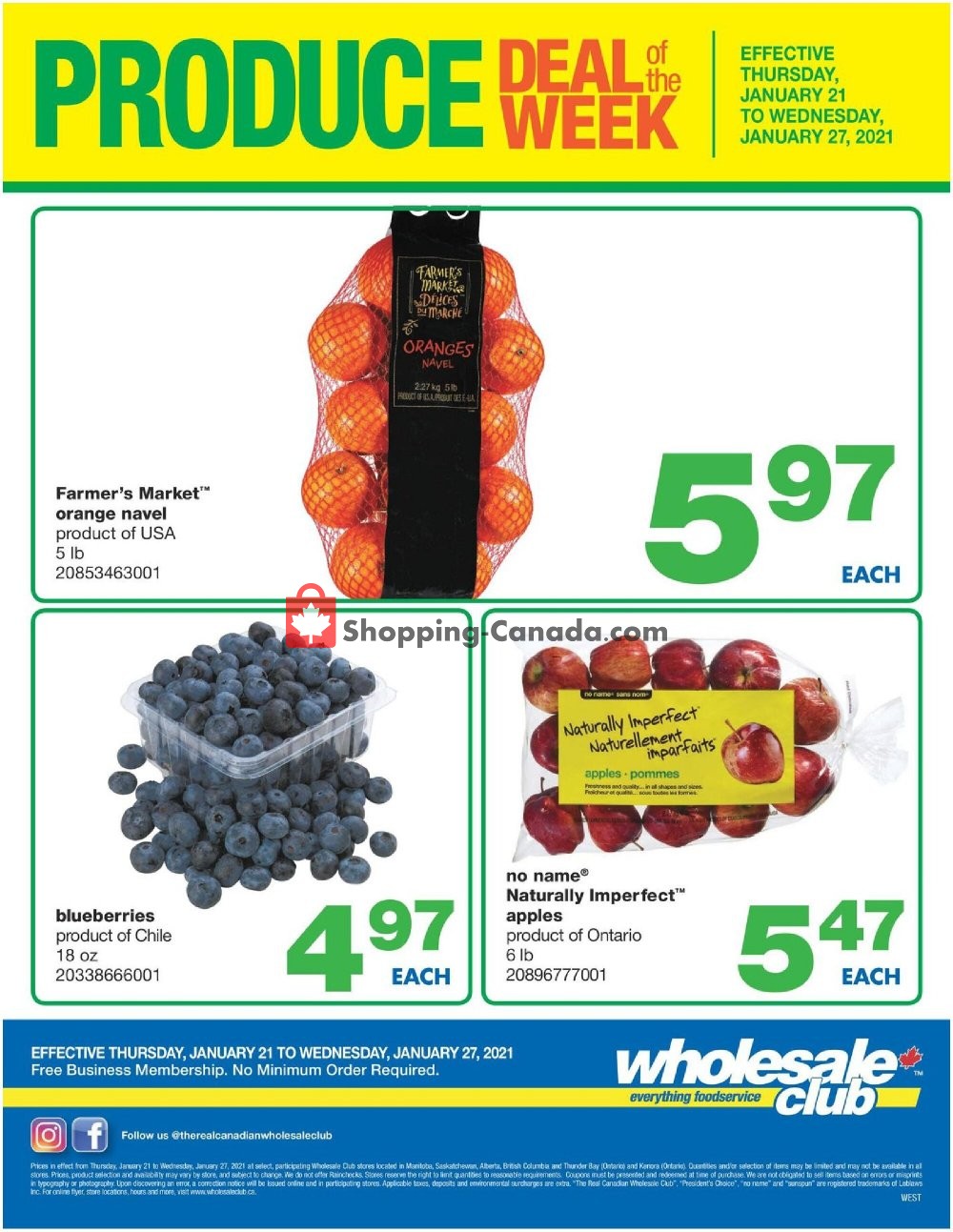 Wholesale Club flyer from Thursday January 21, 2021 to Wednesday January 27, 2021 - page 1