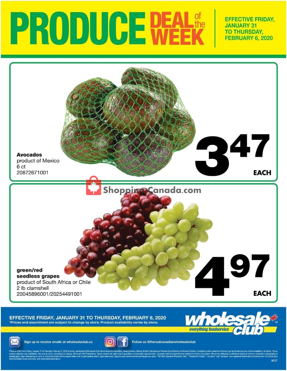 Wholesale Club flyer from Friday January 31, 2020 to Thursday February 6, 2020 - page 1