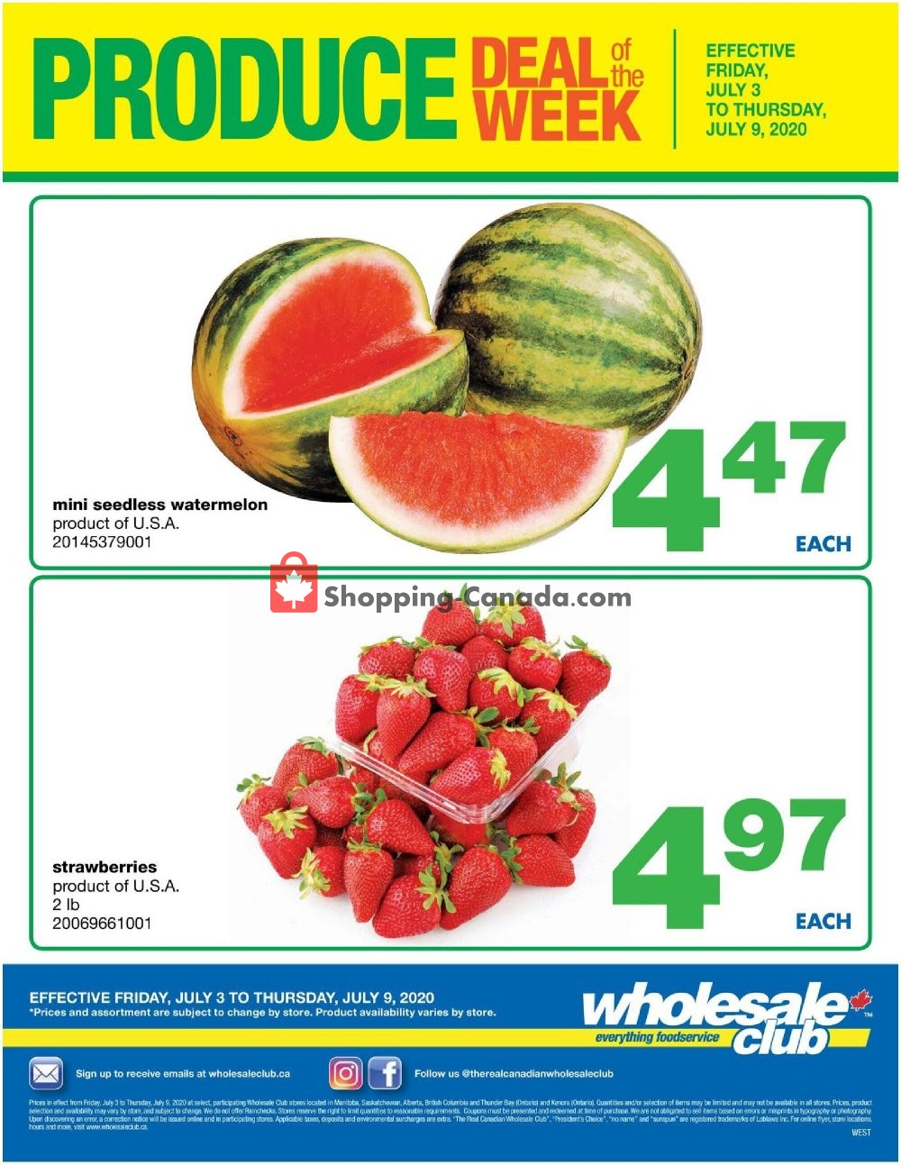 Wholesale Club flyer from Friday July 3, 2020 to Thursday July 9, 2020 - page 1