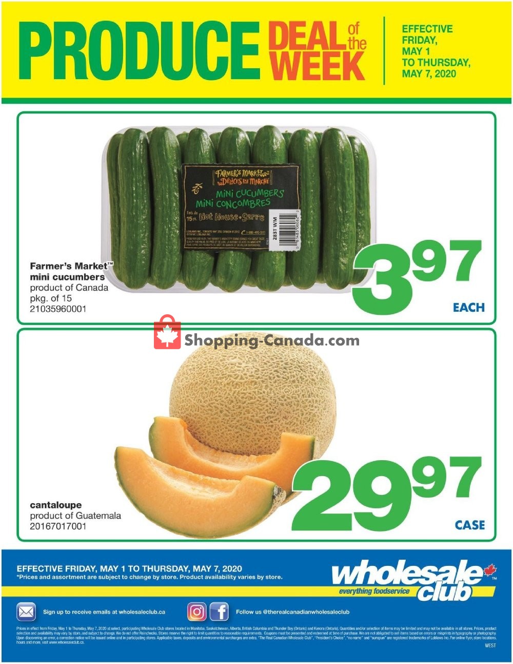 Wholesale Club flyer from Friday May 1, 2020 to Thursday May 7, 2020 - page 1