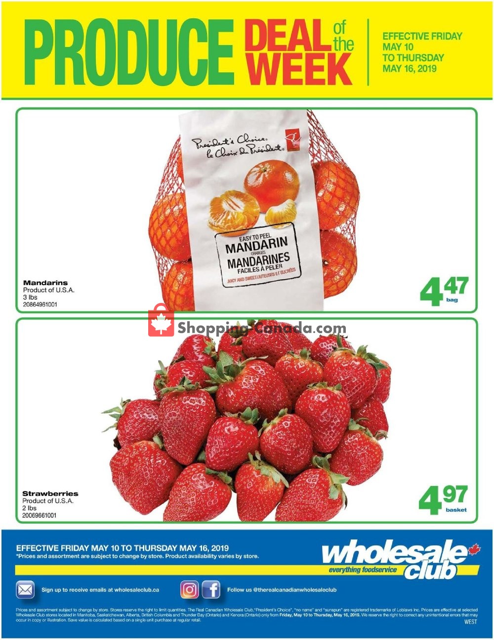 Wholesale Club flyer from Friday May 10, 2019 to Thursday May 16, 2019 - page 1