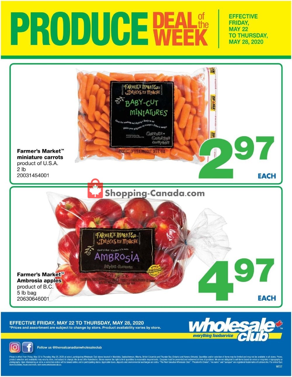 Wholesale Club flyer from Friday May 22, 2020 to Thursday May 28, 2020 - page 1
