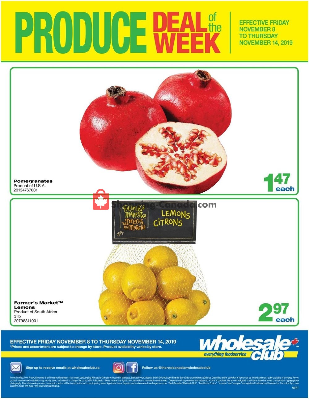 Wholesale Club flyer from Friday November 8, 2019 to Thursday November 14, 2019 - page 1