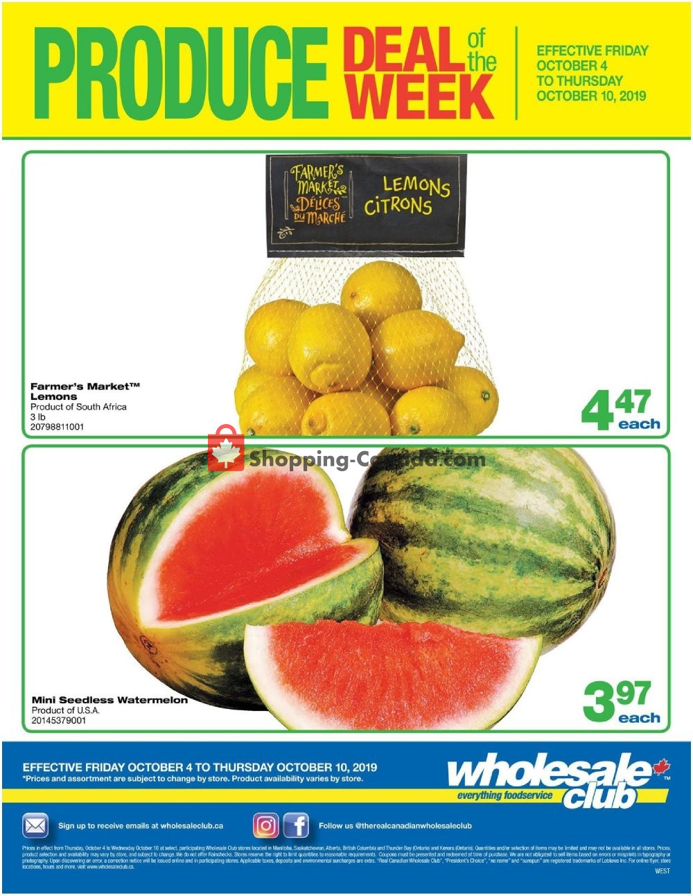 Wholesale Club flyer from Friday October 4, 2019 to Thursday October 10, 2019 - page 1