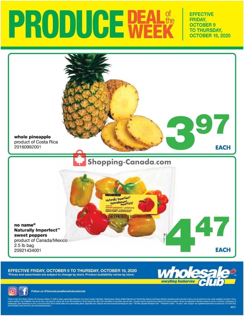 Wholesale Club flyer from Friday October 9, 2020 to Thursday October 15, 2020 - page 1