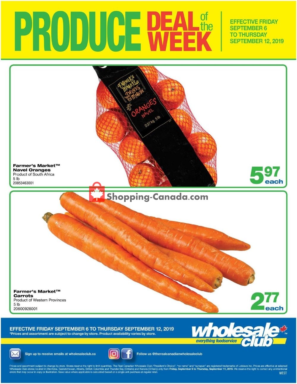 Wholesale Club flyer from Friday September 6, 2019 to Thursday September 12, 2019 - page 1