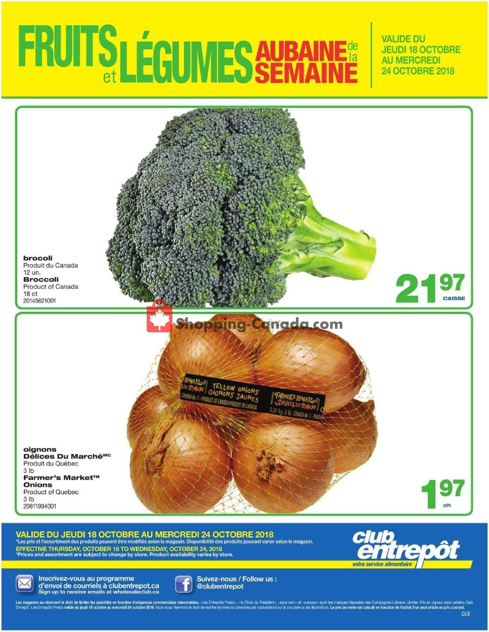 Wholesale Club flyer from Thursday October 18, 2018 to Wednesday October 24, 2018 - page 1