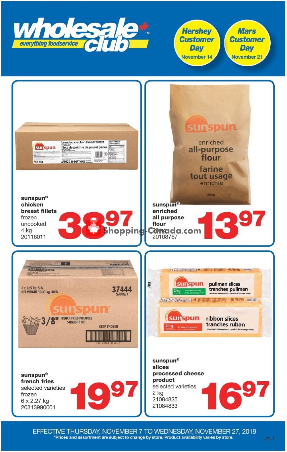 Wholesale Club flyer from Thursday November 7, 2019 to Wednesday November 27, 2019 - page 1