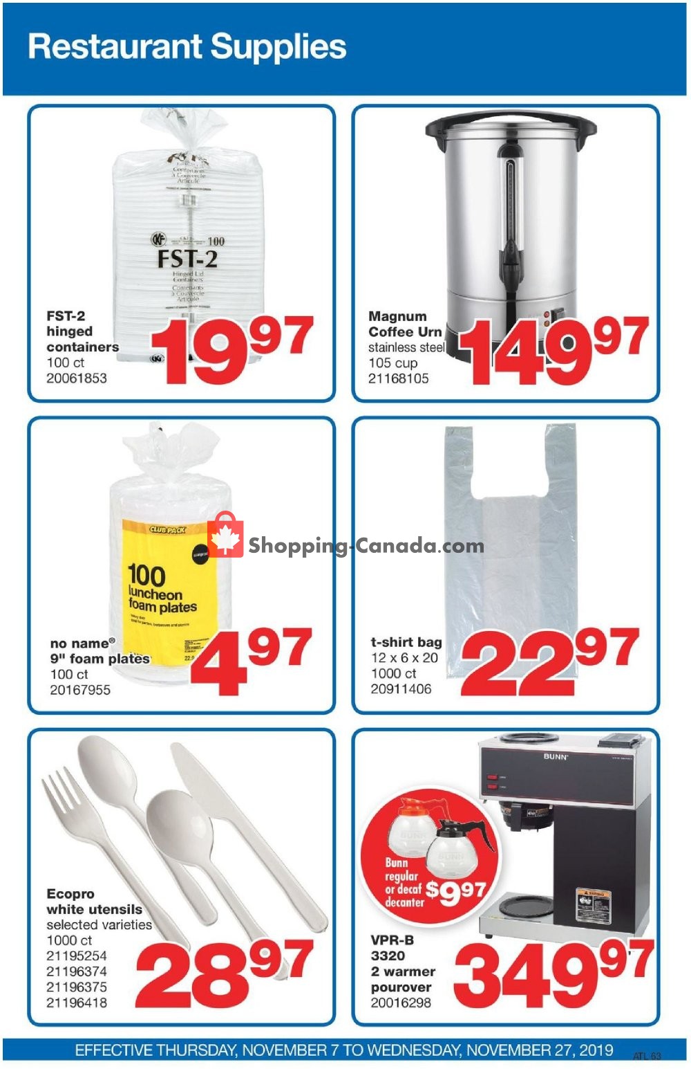 Wholesale Club flyer from Thursday November 7, 2019 to Wednesday November 27, 2019 - page 63