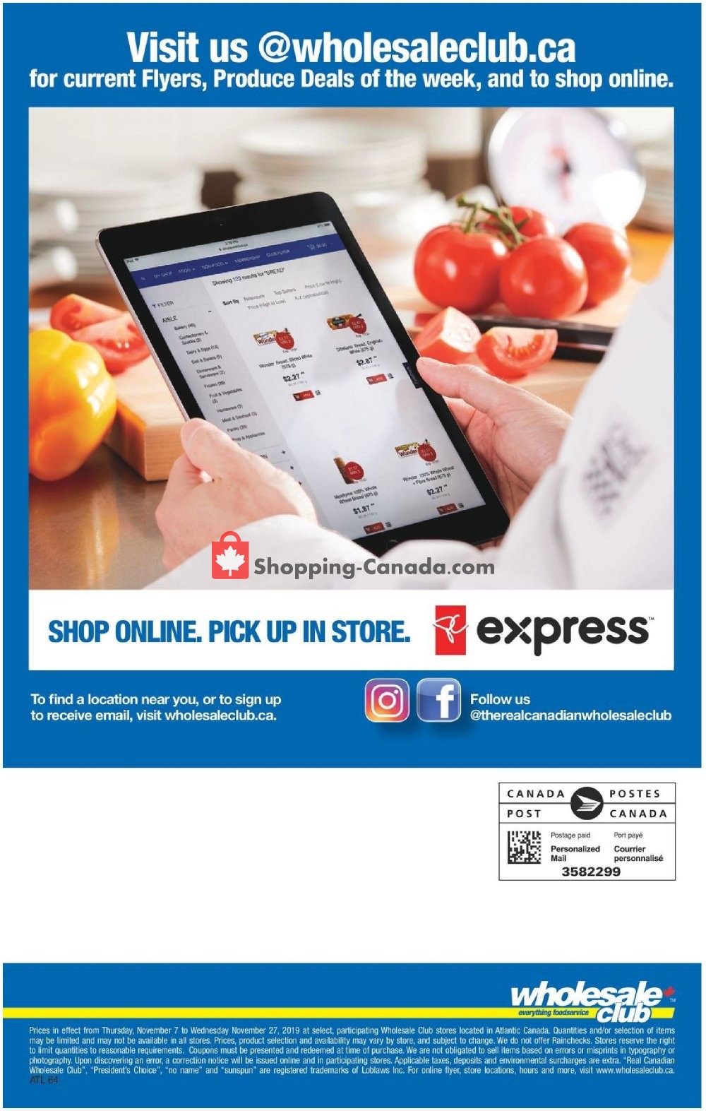 Wholesale Club flyer from Thursday November 7, 2019 to Wednesday November 27, 2019 - page 64