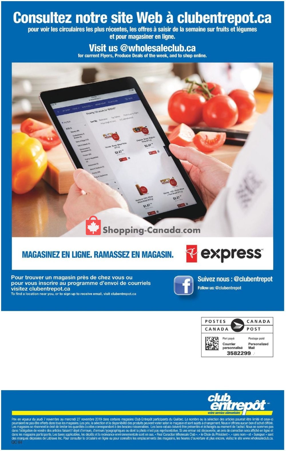Wholesale Club flyer from Thursday November 7, 2019 to Wednesday November 27, 2019 - page 64
