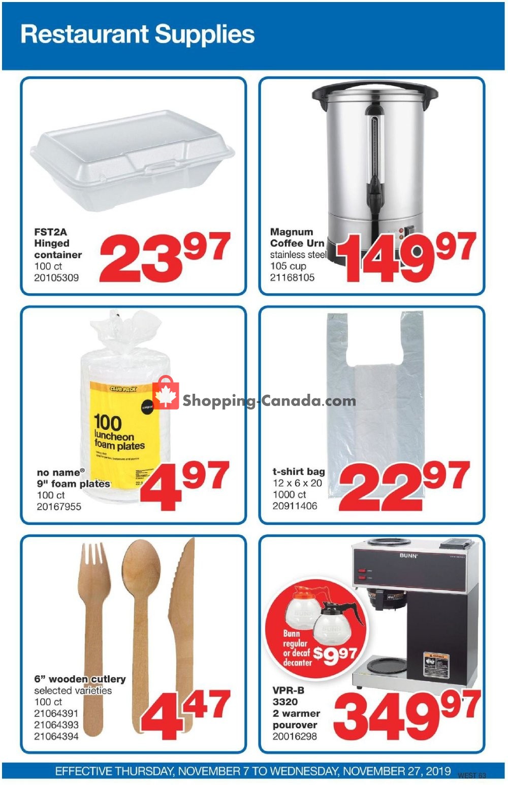 Wholesale Club flyer from Thursday November 7, 2019 to Wednesday November 27, 2019 - page 63