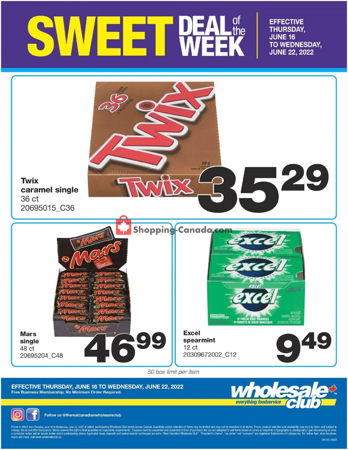 Wholesale Club Canada, flyer (Sweet Deal Of The Week Atlantic