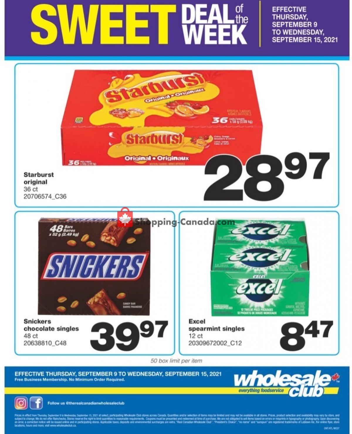 Wholesale Club flyer from Thursday September 9, 2021 to Wednesday September 15, 2021 - page 1