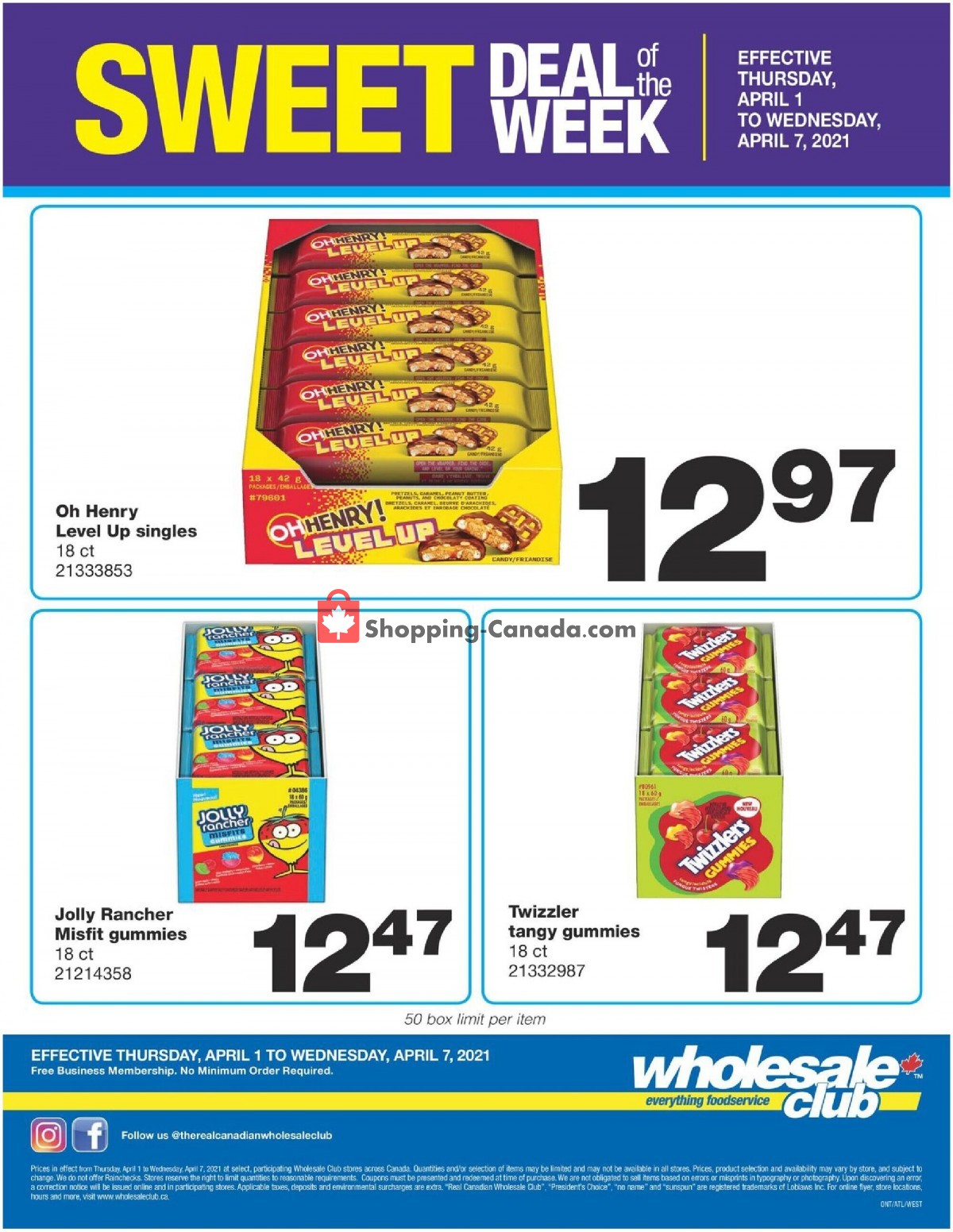 Wholesale Club flyer from Thursday April 1, 2021 to Wednesday April 7, 2021 - page 1