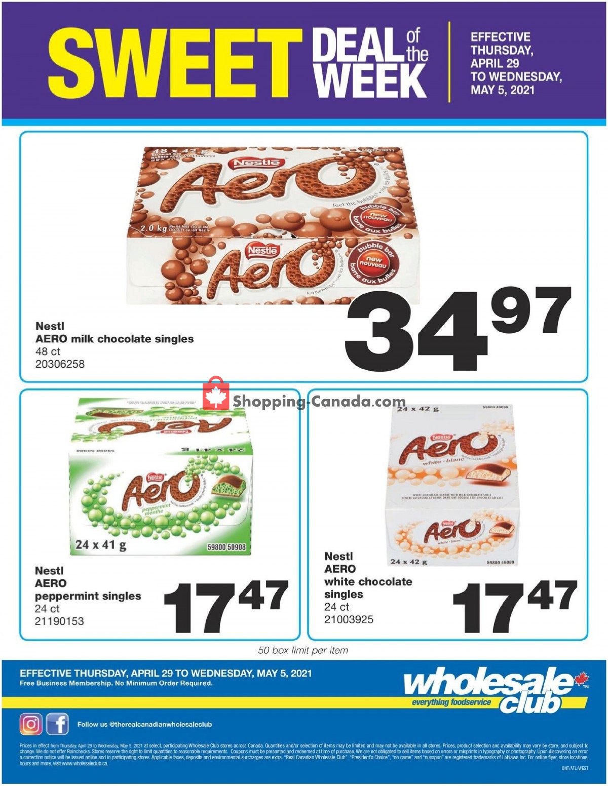 Wholesale Club flyer from Thursday April 29, 2021 to Wednesday May 5, 2021 - page 1