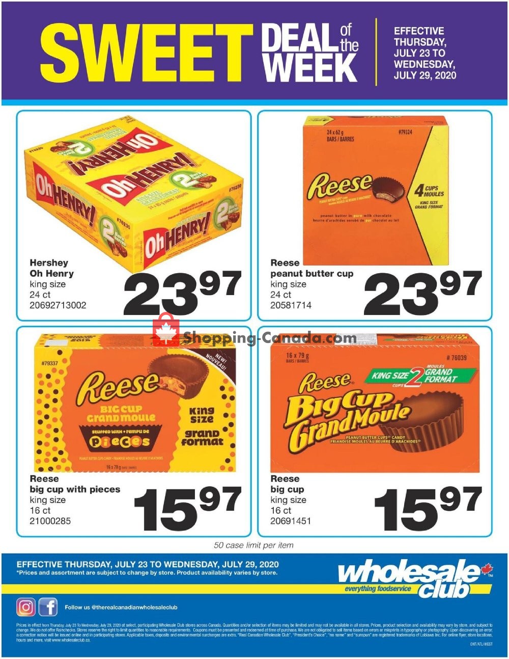 Wholesale Club flyer from Thursday July 23, 2020 to Thursday July 30, 2020 - page 1