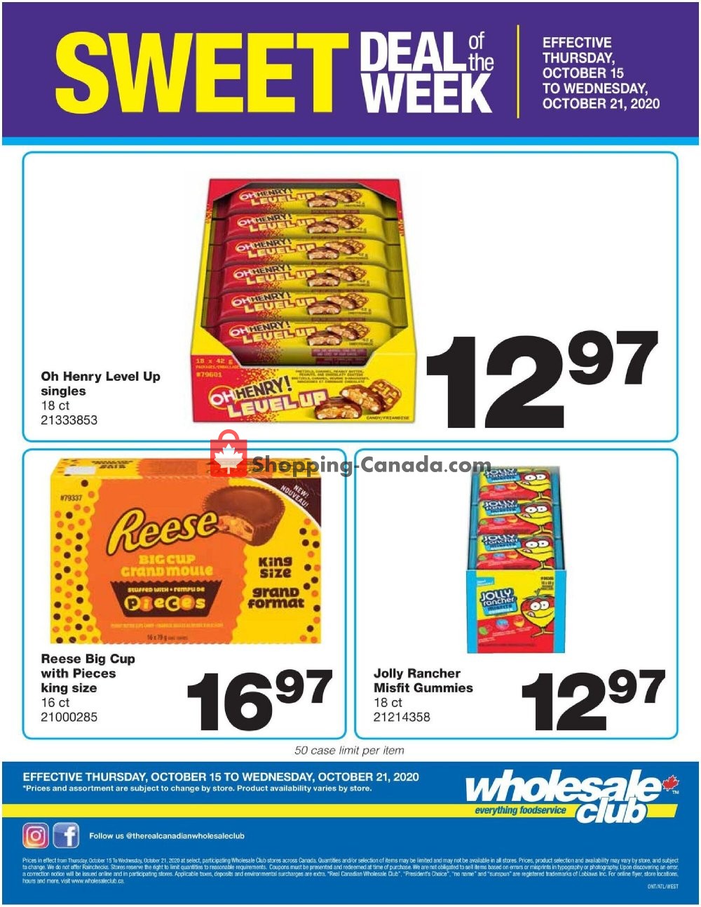 Wholesale Club flyer from Thursday October 15, 2020 to Wednesday October 21, 2020 - page 1