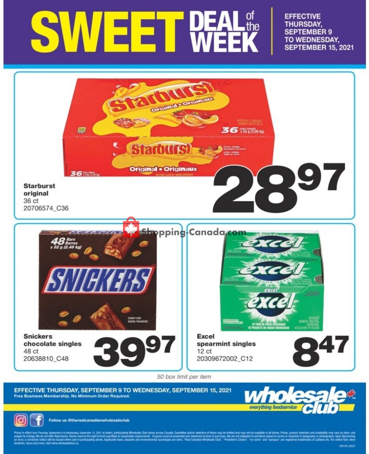Wholesale Club flyer from Thursday September 9, 2021 to Wednesday September 15, 2021 - page 1